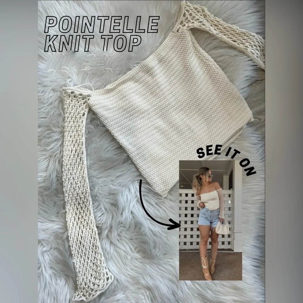 Zara Pointelle Knit Top